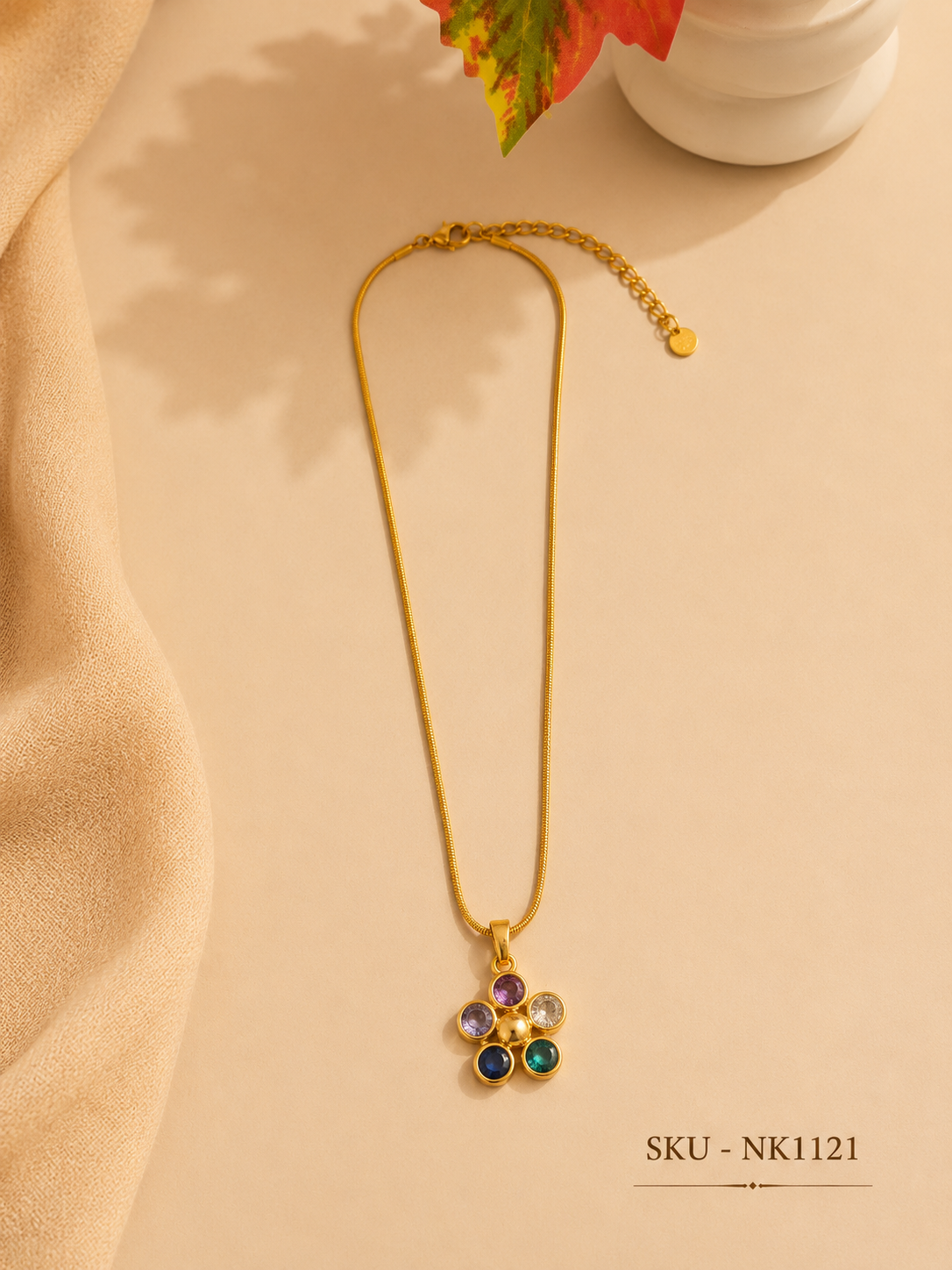 Korean Multicolor Blossom Pendant Necklace 🌈🌼