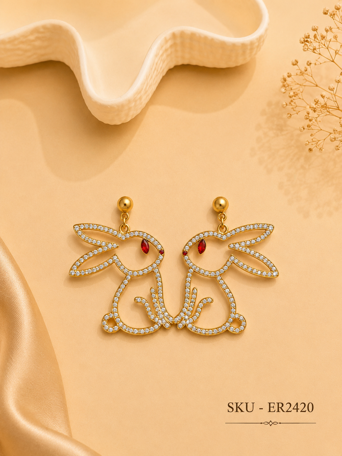 🐰 Sparkling Bunny Statement Earrings ✨