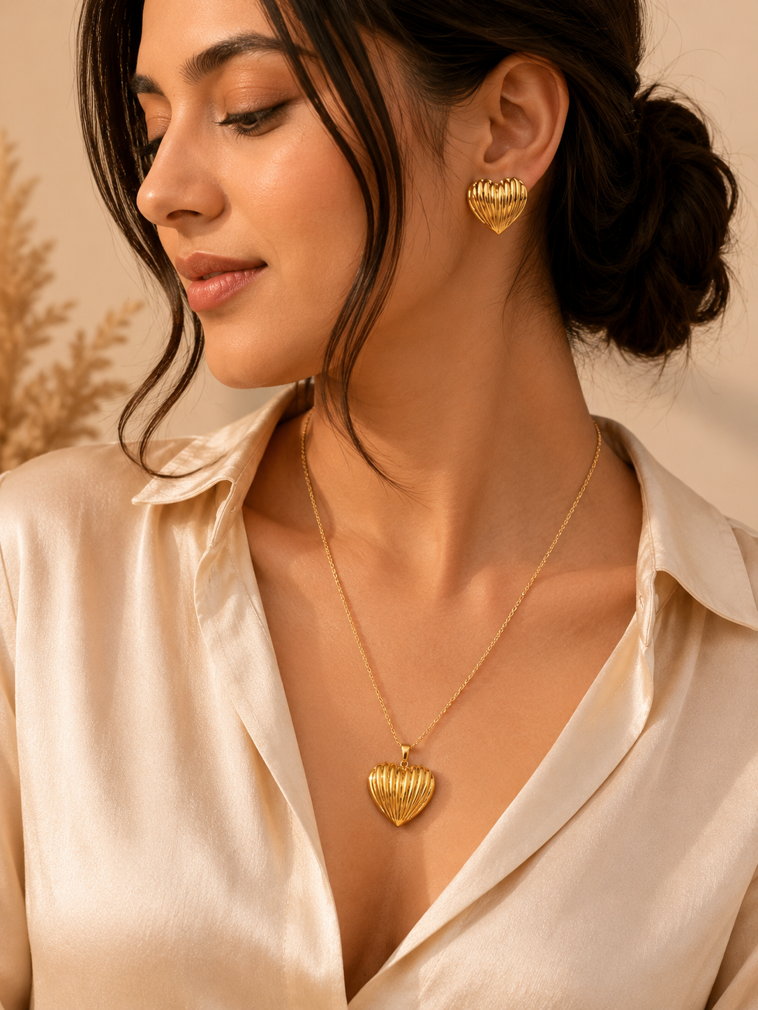 💛 Golden Heart Shell Anti-tarnish Necklace Set 💛