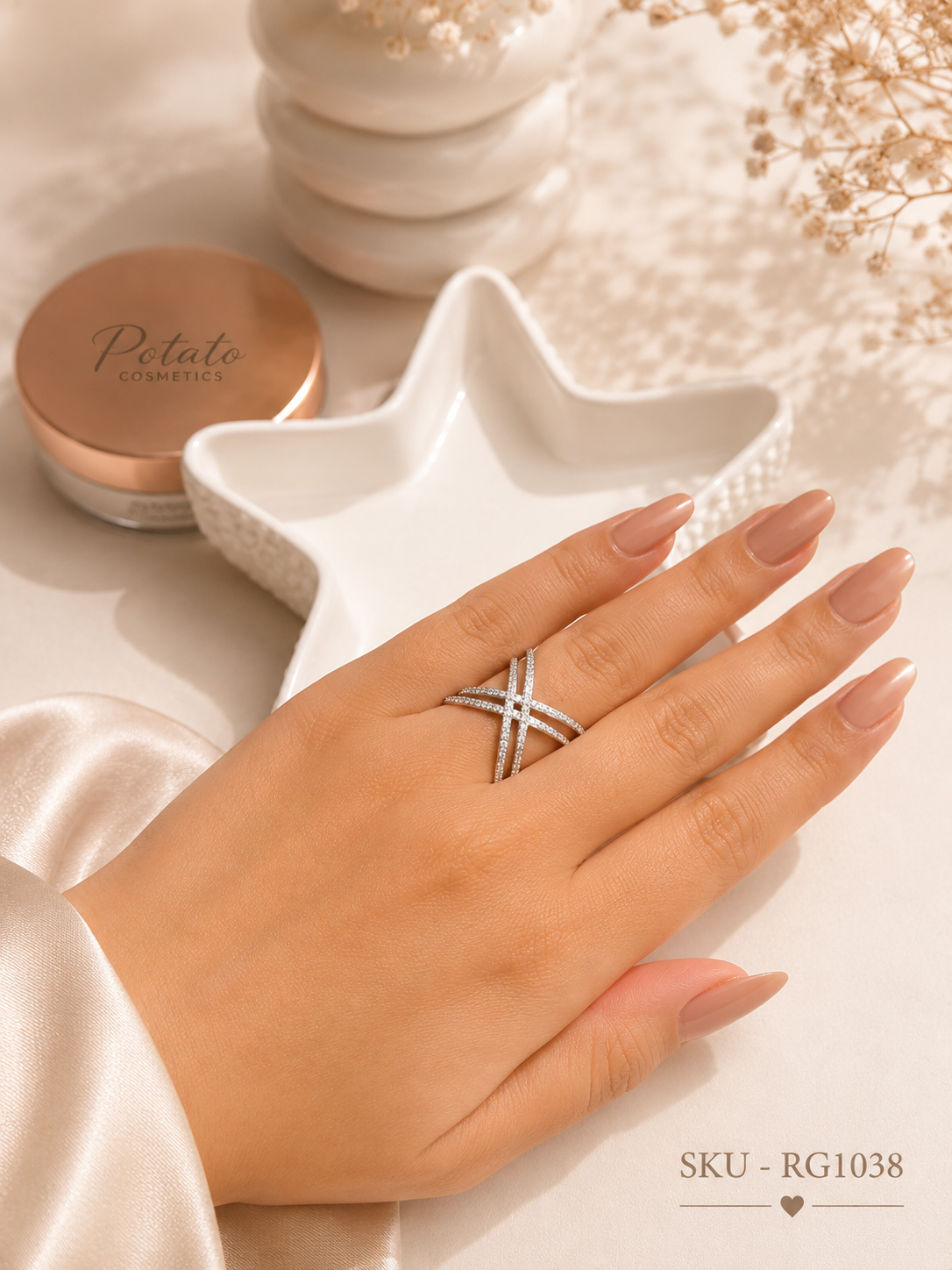 Infinity Cross Sparkle Ring