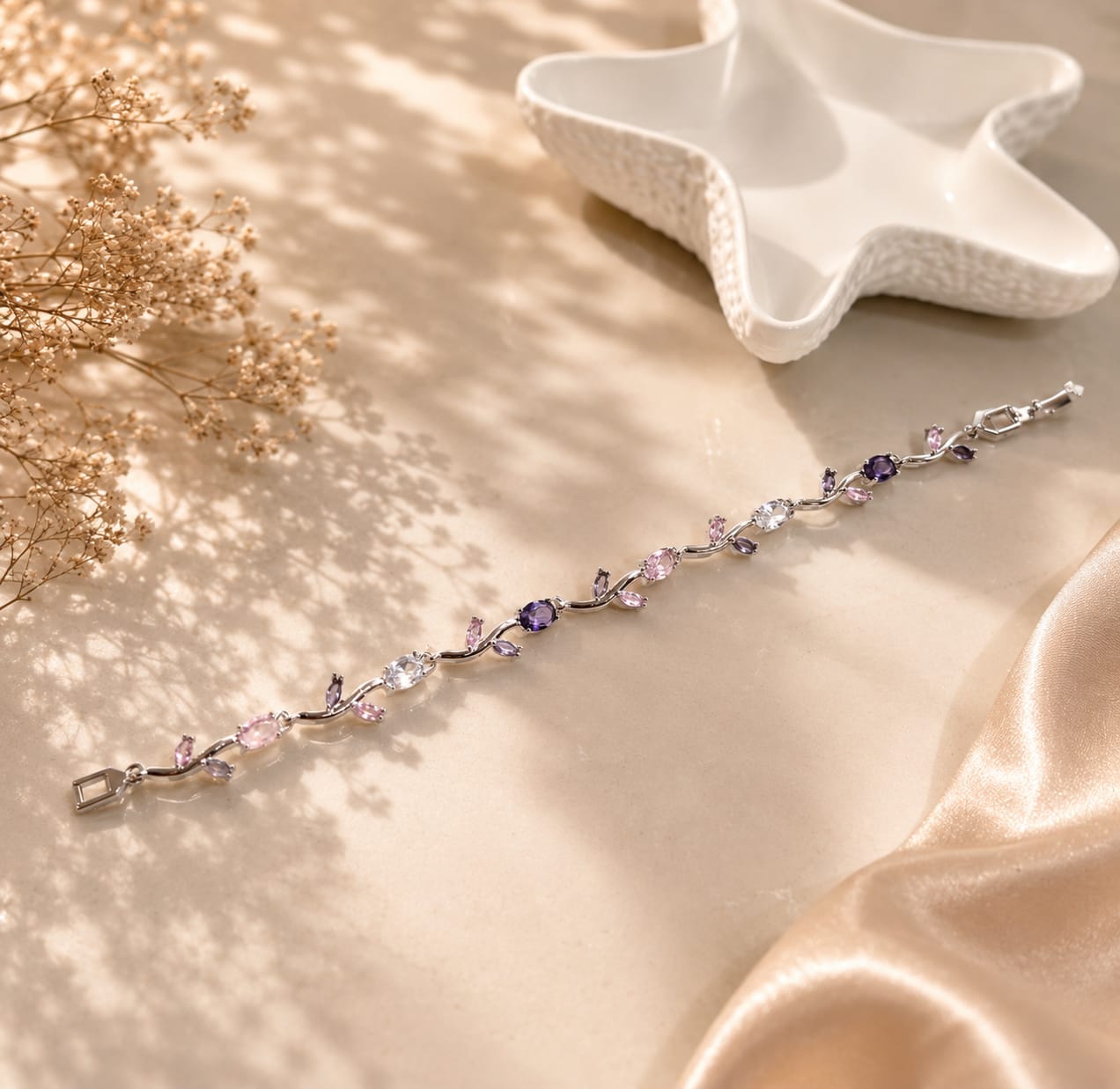 Elegant Crystal Vine Bracelet