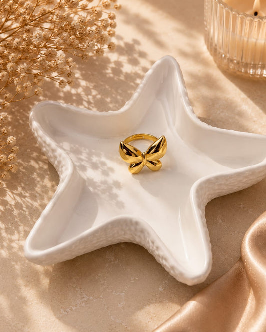 Golden Butterfly Statement Ring