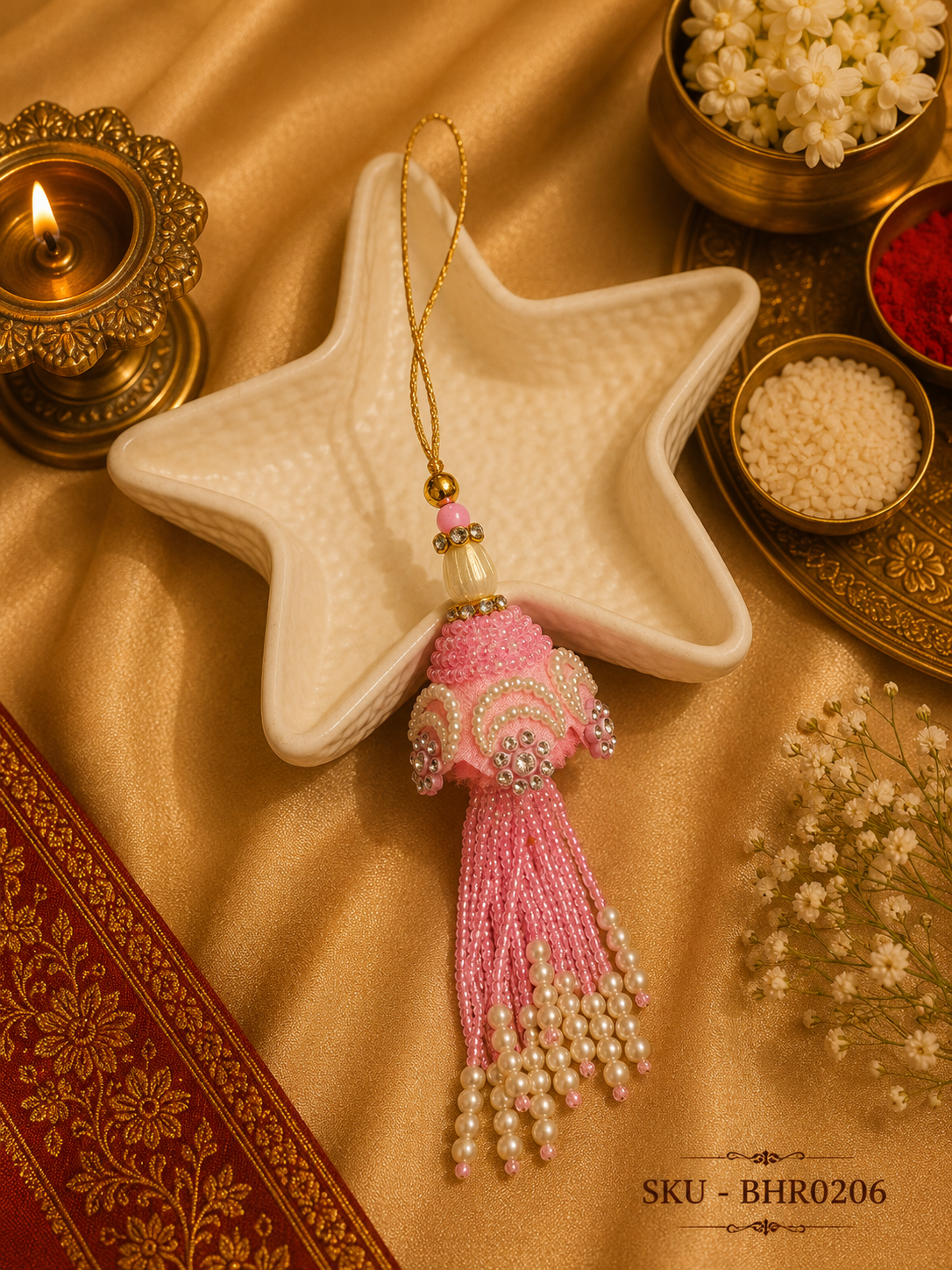 Pink Pearl Lumba Rakhi