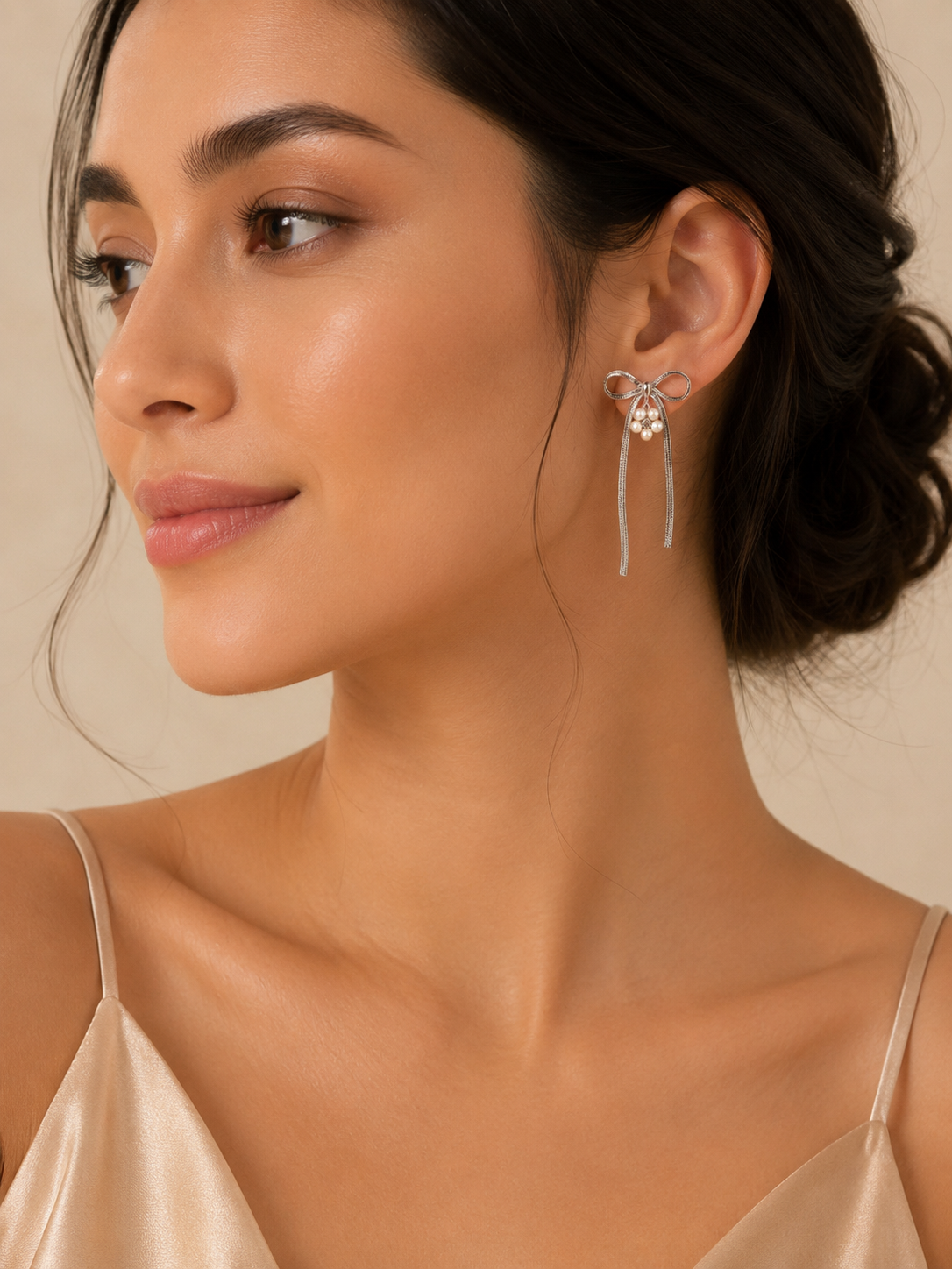 🎀 Pearl Bow Drop Earrings 🎀