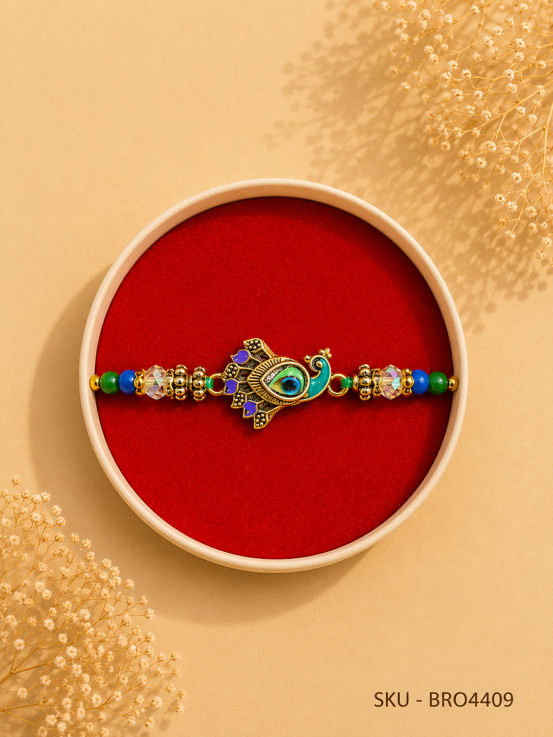Traditional Peacock Design Rakhi