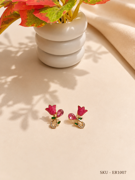 🌸 Blush Bloom Floral Stud Earrings ✨
