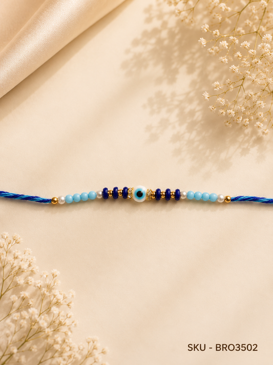 Blue Evil Eye Beaded Rakhi