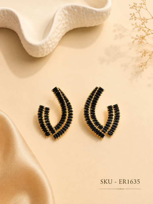 🖤 Midnight Luxe Double Hoop Earrings ✨