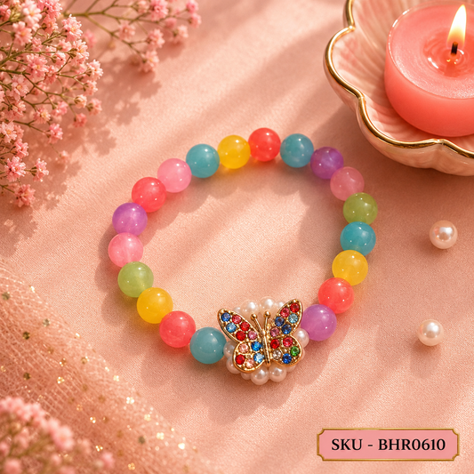 Rainbow Butterfly Kids Rakhi Bracelet