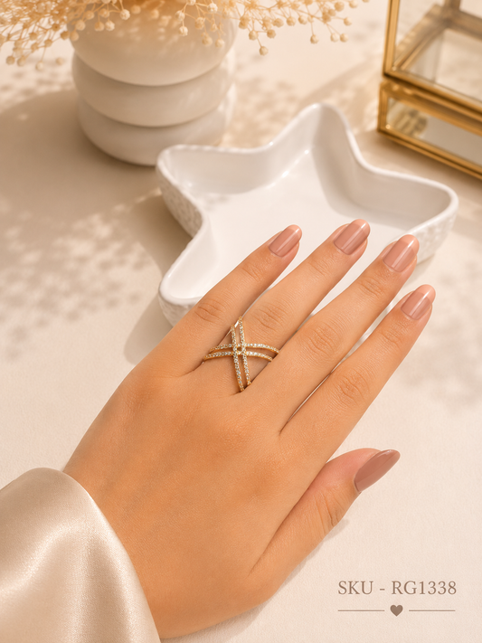 Infinity Cross Sparkle Ring