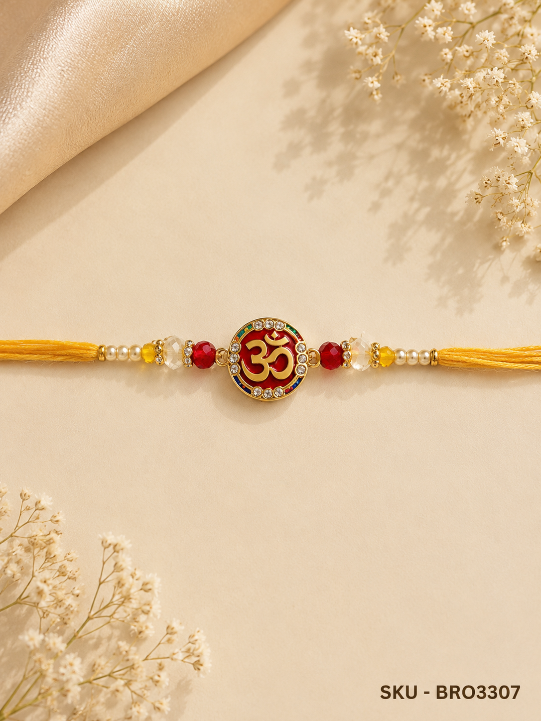 Traditional Om Crystal Rakhi
