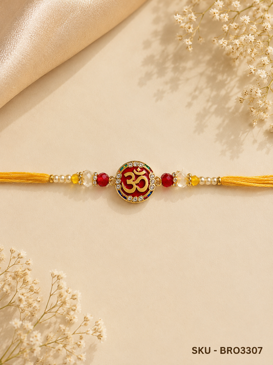 Traditional Om Crystal Rakhi