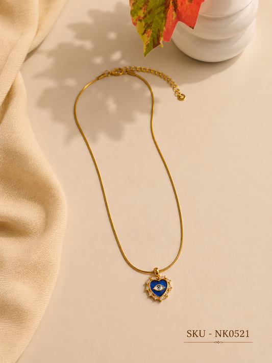 Korean Blue Evil Eye Heart Necklace 💙🧿