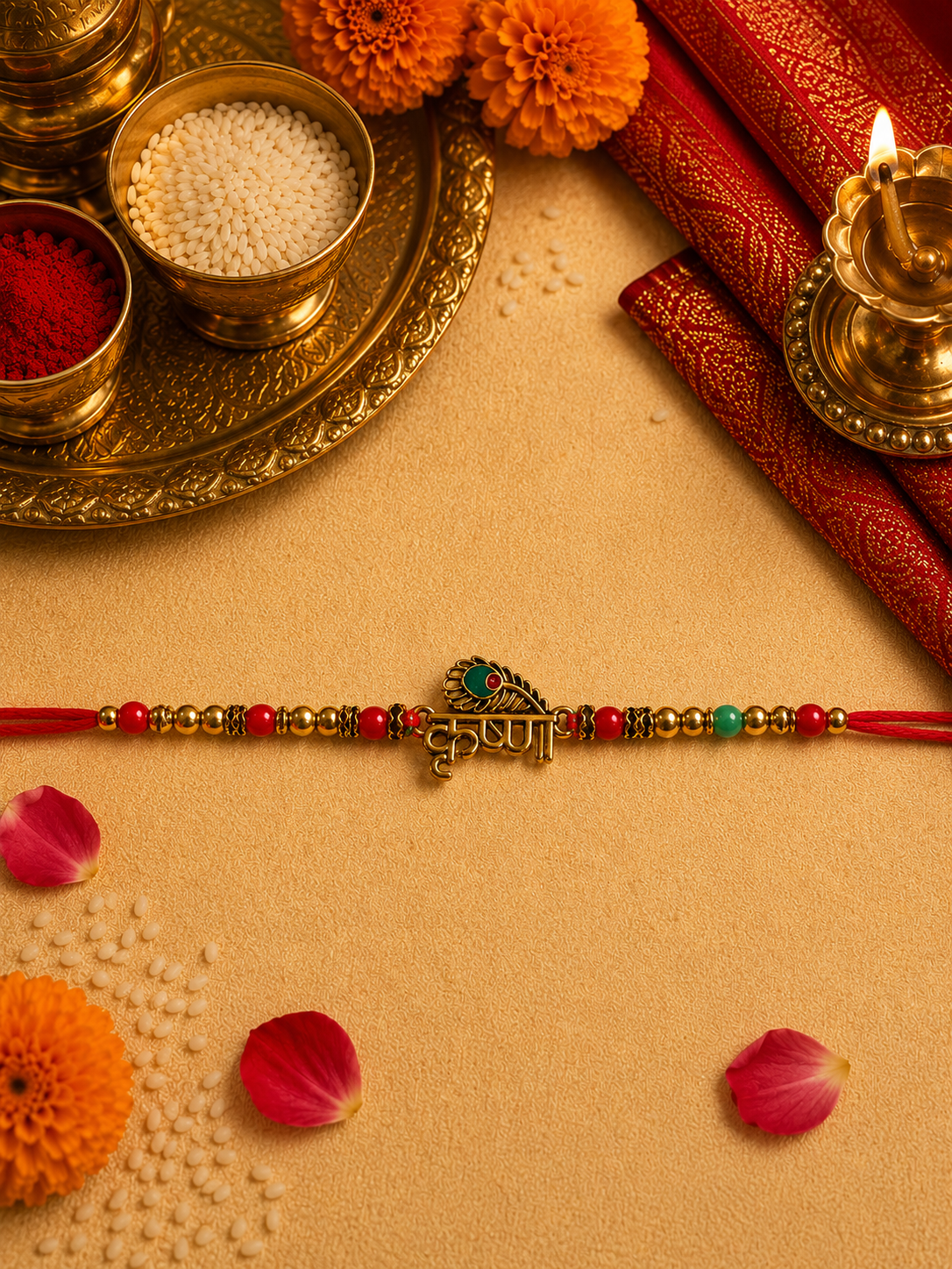 Krishna Morpankh Rakhi – Traditional Designer Rakhi