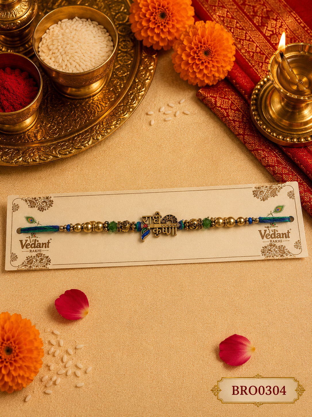 Radhe Krishna Premium Rakhi – Devotional Designer Rakhi