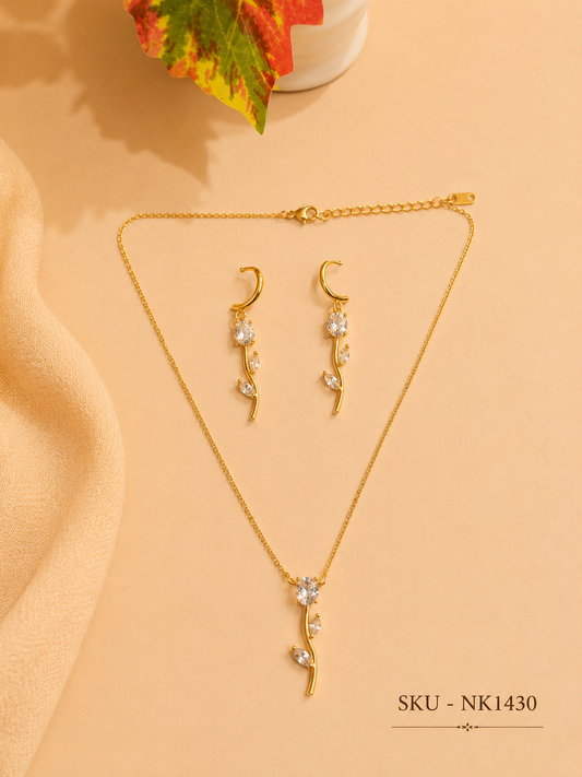 Korean Tulip Necklace & Earrings set🌷✨