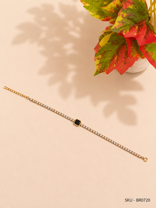 Black Stone Tennis Bracelet