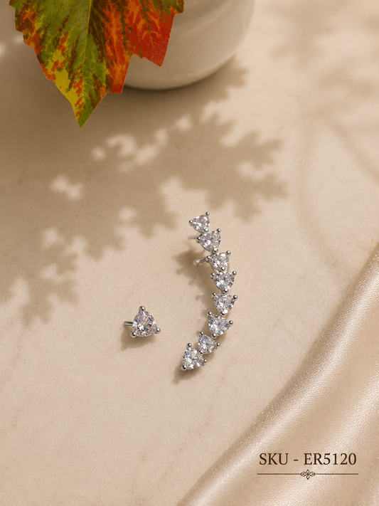 Crystal Heart EarCuff