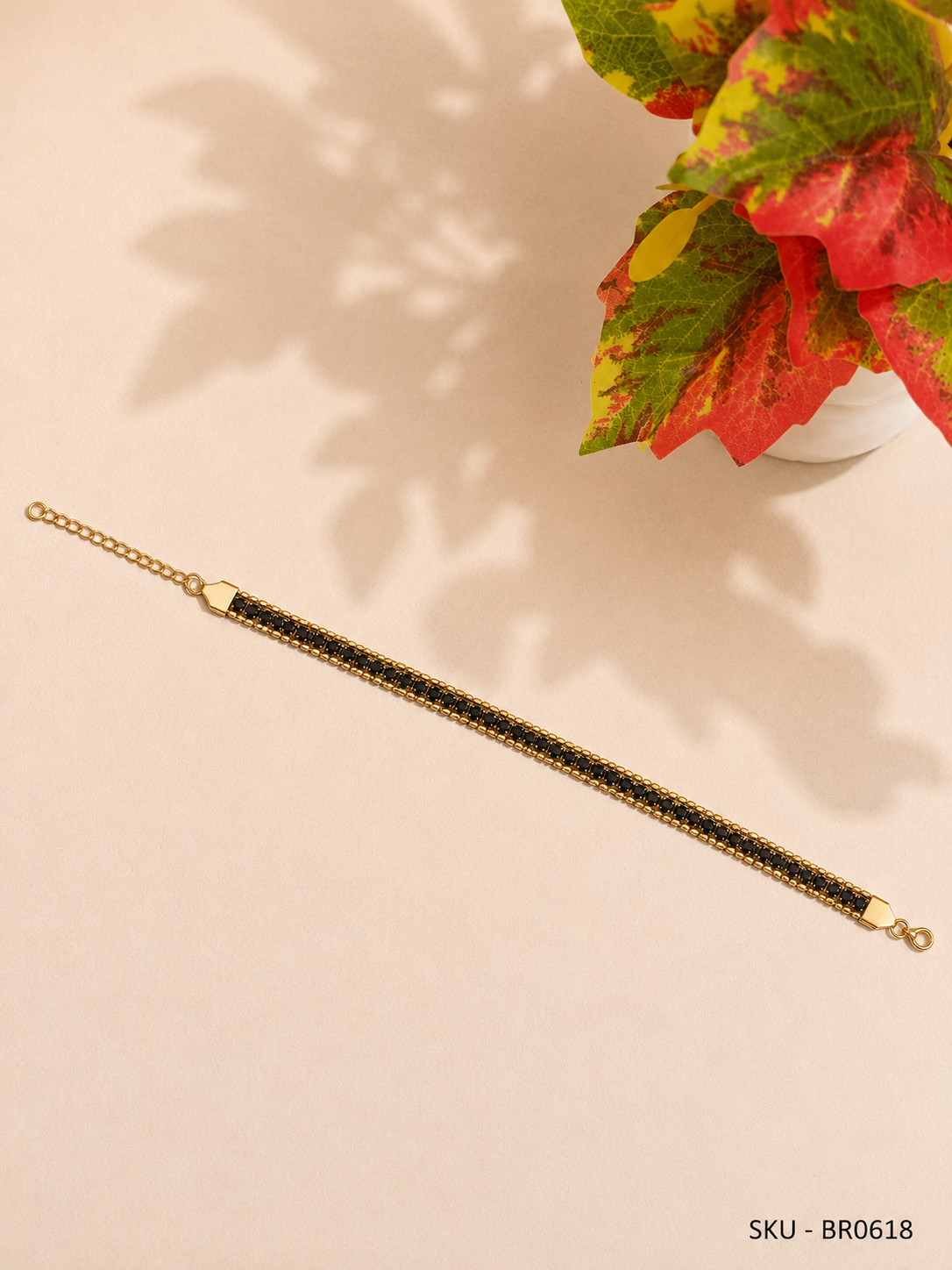 Black Crystal Chain Bracelet